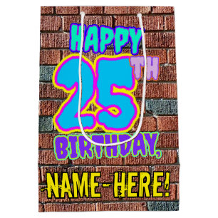 25th Birthday: Fun, Urban Graffiti Inspired Look Medium Gift Bag