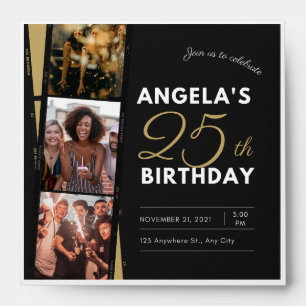 25th Birthday Invitation Card Envelope