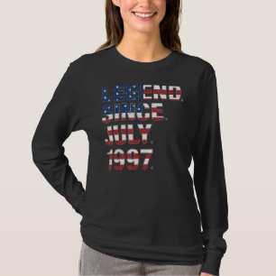 25th Birthday Legend Since July 1997 Usa Flag 25 Y T-Shirt