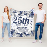 25th Birthday Navy Balloons Fleece Blanket<br><div class="desc">A gorgeous navy and silver balloon happy 25th birthday fleece blanket. This fabulous design is the perfect way to wish someone a happy twenty-fifth birthday (or any age!) Personalise with our own custom name and message. Blue coloured typography and gorgeous navy blue and silver balloons.</div>