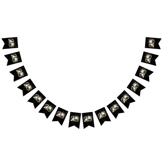 25th Birthday or Anniversary Party Sparklers Bunting (All)