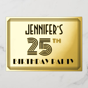 25th Birthday Party — Art Deco Style “25” & Name