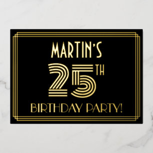 25th Birthday Party — Art Deco Style “25” + Name
