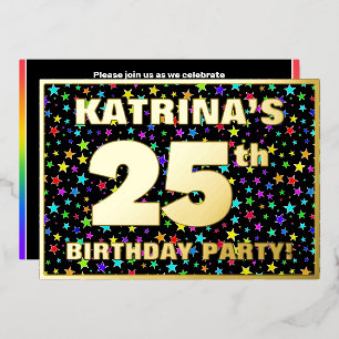 25th Birthday Party — Fun, Colourful Stars Pattern
