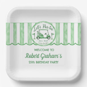 25th Birthday Party Golf Theme Let's Par-tee Paper Plate