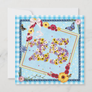 25th Birthday party Invitation flowers,butterflies