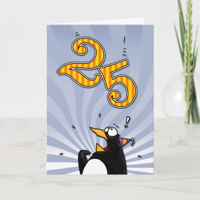 25th Birthday - Penguin Surprise Card (Front)