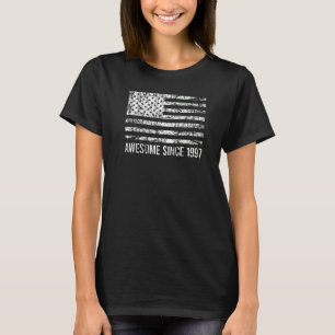 25th Birthday Vintage Usa Flag Awesome Since 1997 T-Shirt