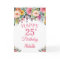 25th Birthday Watercolor Floral Flowers Pink Card