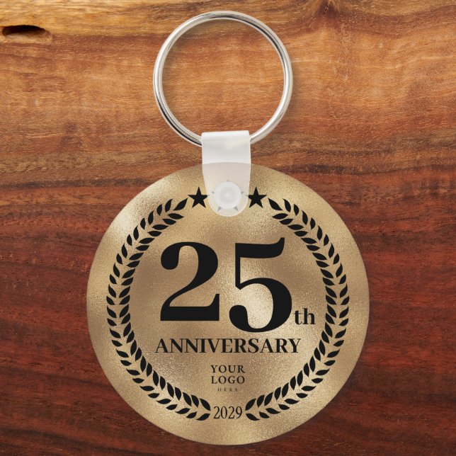 25th Business Anniversary Gold Commemorative Key Ring (Front)