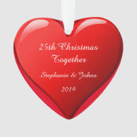 25th Christmas Together Cute Heart 2019 Red
