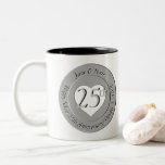 25th Golden Wedding Anniversary Mug<br><div class="desc">For a romantic touch; my heart emblem on a ceramic mug for their 25th wedding anniversary they'll love!</div>