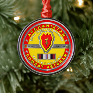 25th Infantry Division “Afghanistan Veteran” Metal Ornament
