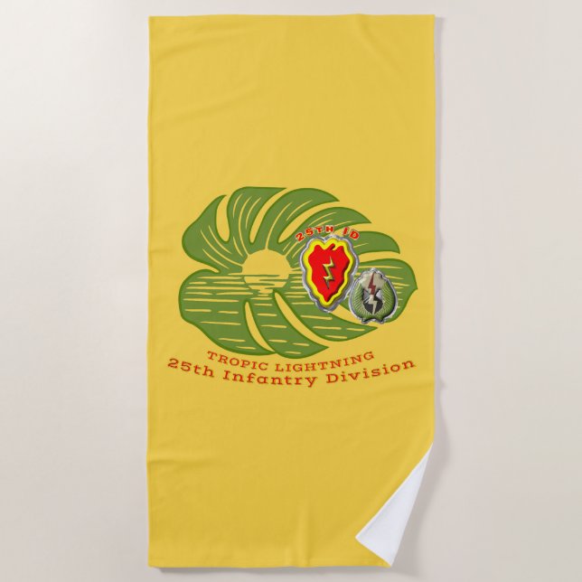25th Infantry Division  Beach Towel (Front)