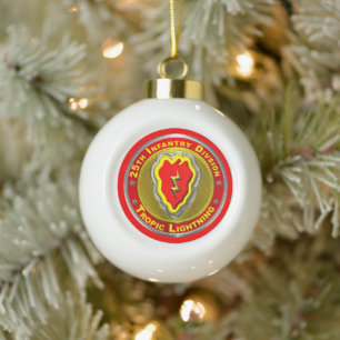 25th Infantry Division Ceramic Ball Christmas Ornament