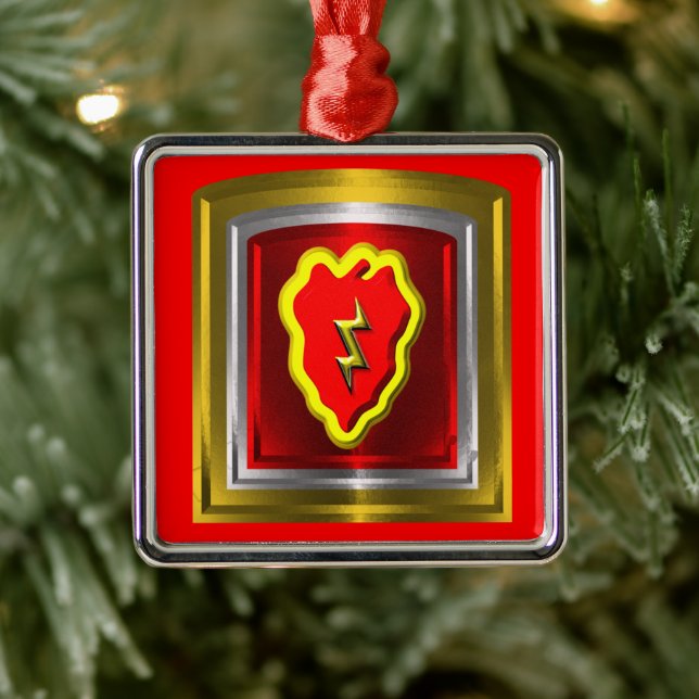 25th Infantry Division Christmas Metal Ornament (Tree)