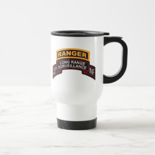 25th Infantry Division LRS Scroll, Ranger Tab Travel Mug