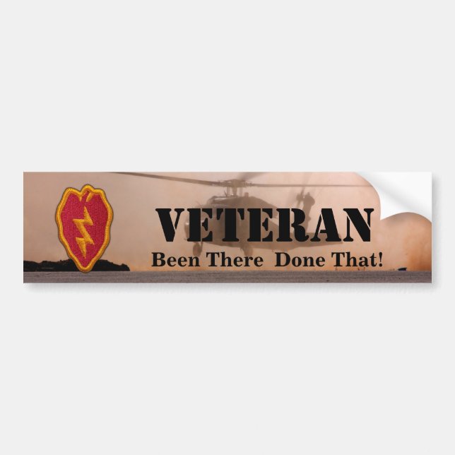 25th infantry division patch vets bumper sticker (Front)