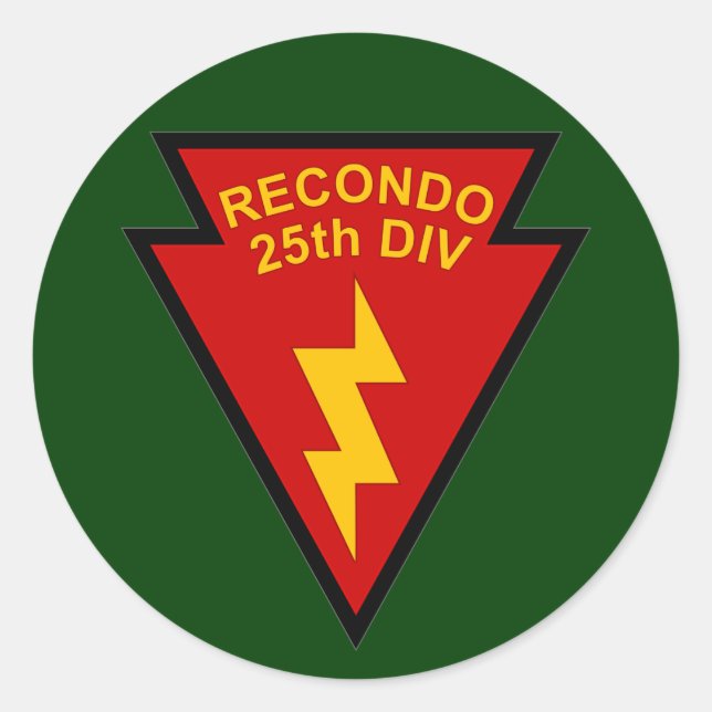 25th Infantry Recondo pocket patch Classic Round Sticker (Front)