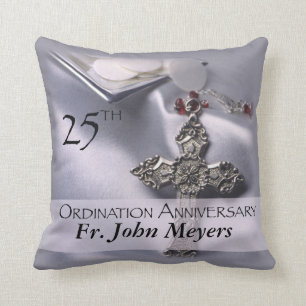 25th Ordination Anniversary Cross Host Cushion