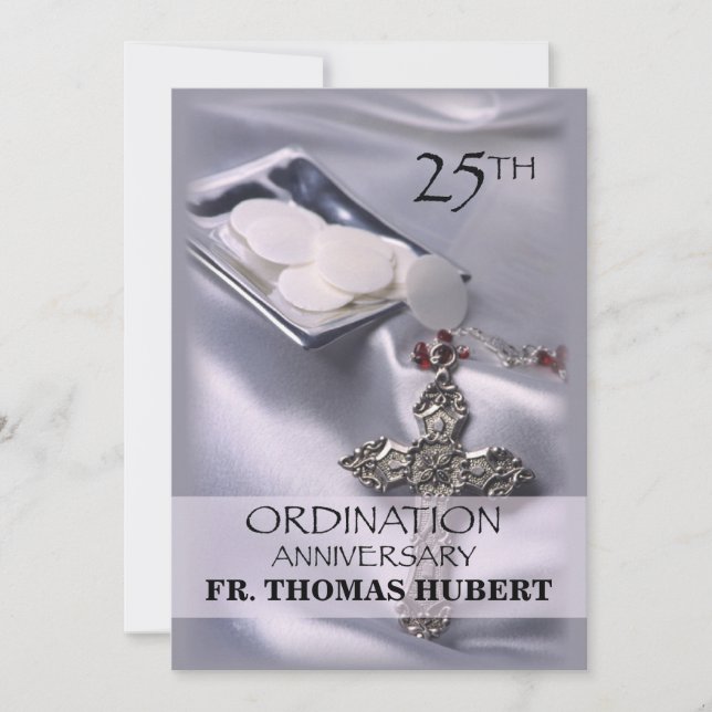 25th Ordination Anniversary Invitation Cross Host (Front)