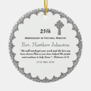 25th Ordination Anniversary Personalised Scripture Ceramic Ornament