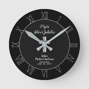 25th Ordination Anniversary Priest Silver Jubilee Round Clock