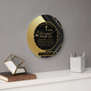25th Pastor Priest Anniversary Gift Ordination ANY Large Clock