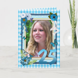 25th photo card for a birthday