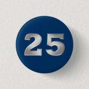 25th Silver Anniversary Buttons