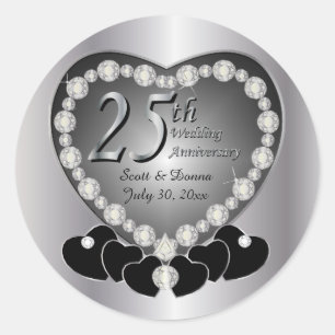 25th Silver Anniversary Classic Round Sticker