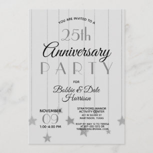 25th Silver Anniversary Custom Event Party Invitation