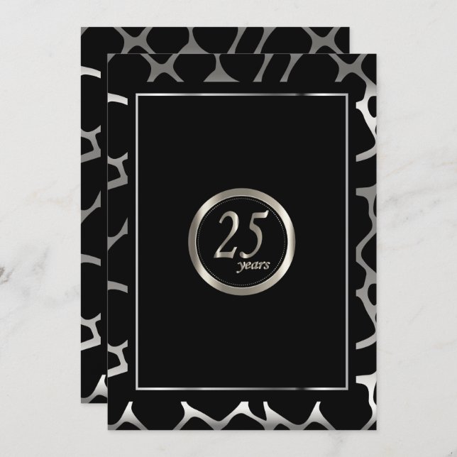 25th Silver Anniversary Design - Giraffe Design Invitation (Front/Back)
