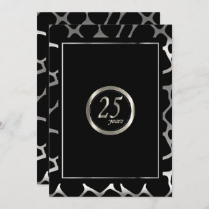 25th Silver Anniversary Design - Giraffe Design Invitation