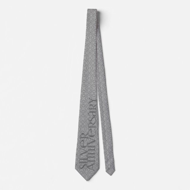 25th Silver Anniversary for Him Tie (Front)