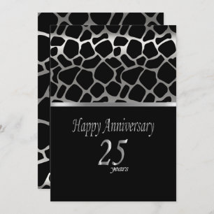25th Silver Anniversary - Giraffe Pattern Invitati Invitation