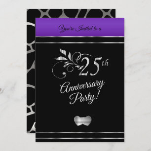 25th Silver Anniversary - Giraffe Pattern Invitation