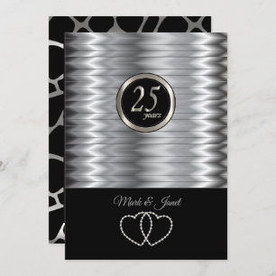 25th Silver Anniversary - Giraffe Pattern Invitation