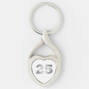 25th Silver Anniversary Keychain