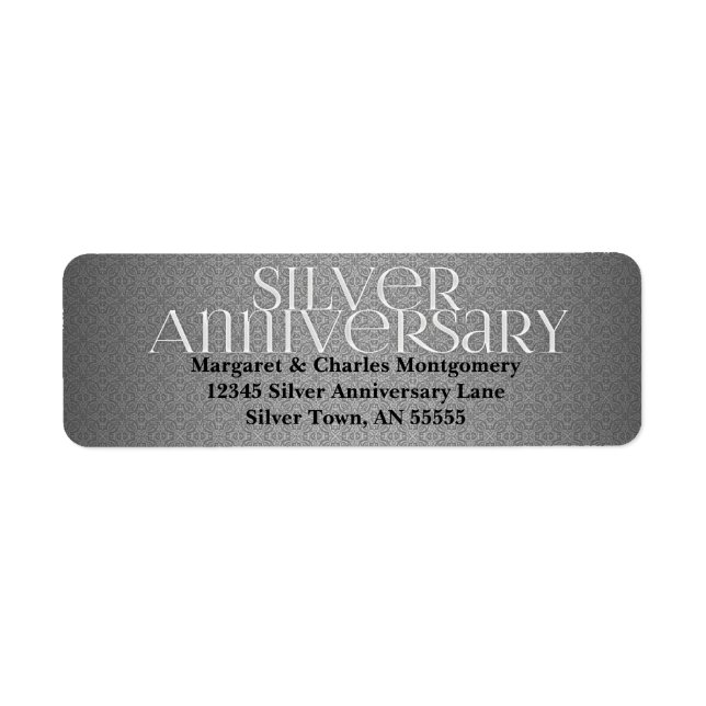 25th Silver Anniversary Label Return Address Label (Front)
