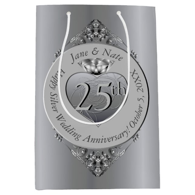 25th Silver Anniversary  Medium Gift Bag (Front)