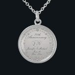 25th Silver Anniversary Monogram Sterling Silver Necklace<br><div class="desc">1st,  5th,  10th,  25th Anniversary etc.,  this anniversary necklace can be customised with years married (Or Together),  initials of the couple,  dates and names. AZEZ.com. Note: This is a graphic artwork and contains no real diamonds or silver.</div>