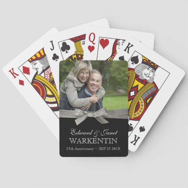 25th Silver Anniversary Photo Keepsake Playing Cards (Back)