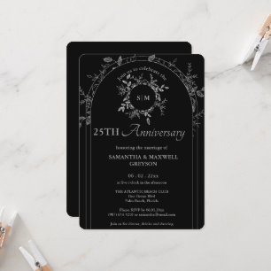25th Silver (or Other ) Wedding Anniversary  Invitation