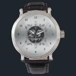 25th Silver Wedding Anniversary | 25 Years Elegant Watch<br><div class="desc">25th Silver Wedding Anniversary Keepsake Watch or Watch for Retirement or Work Anniversary Milestone- This beautiful personalised silver wedding anniversary watch for celebrating 25th wedding anniversary. Ready to be personalised however you wish. Reads 25 years at the centre in classy 3D look letters inside a black circle frame. Against a...</div>