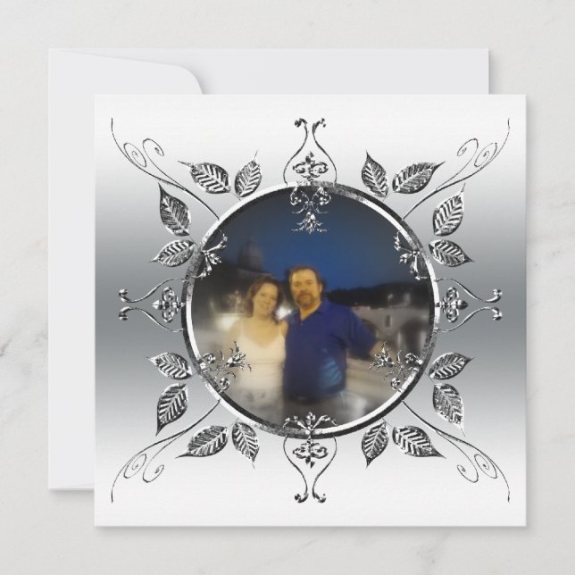 25th Silver Wedding Anniversary Add Photo Invitation (Front)