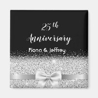 25th silver wedding anniversary black