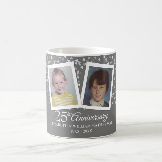 25th Silver Wedding Anniversary Childhood Photos Coffee Mug (Center)