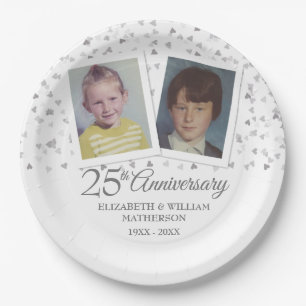 25th Silver Wedding Anniversary Childhood Photos Paper Plate