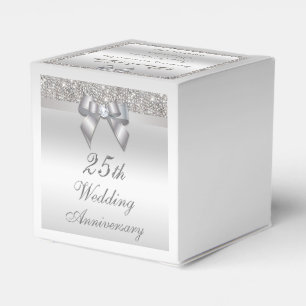25th Silver Wedding Anniversary Custom Thank You Favour Box